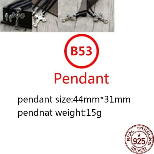 B53 s925 sterling silver pendant personalized retro jewelry couple models hollow cross punk hip-hop style gift for friends