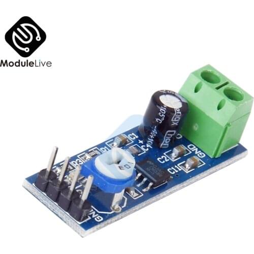 LM386 Audio Amplifier Module 10K Variable Adjustable Resistance Power Indicator 200 Multiplier Speaker Wire Holder Board