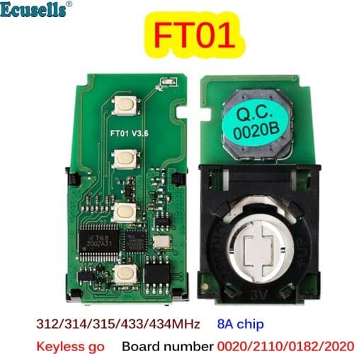 Lonsdor FT01 Circuit Board 0020/2110/0182 312/314/433MHz 8A Chip Car Remote Smart Key PCB for Lexus Toyota Camry Corolla RAV4