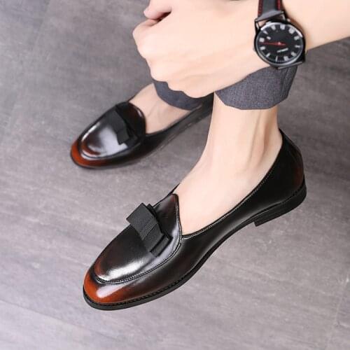 M-anxiu 2020 New Design Gradine Color Wingtip Formal Shoes Men Pointed Toe Casual Wedding Party Liesure Dress Shoes