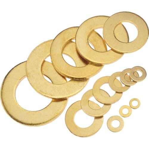 M3 M4 M5 M6 M8 M10 M12 M14 M16 M20 Meson Pad Copper Sheet Metal Collar Brass Disc Flat Washer Gasket Ring M3x7x0.5 M6x12x1