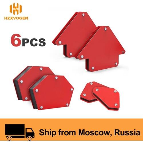 6Pcs HZXVOGEN Magnet For Welding 30-135 Degree Welder Positioner Magnetic Holder With Strong Suction For Soldering Welding Tools