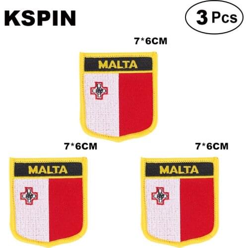 Malta Shiled Shape flag patches national flag patches for Cothing DIY Decoration