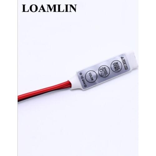 Mini 3Keys Single Color RGB LED Controller Brightness Dimmer12V-24V 6A For Led 3528 5050 Strip Light Easy Operate Key