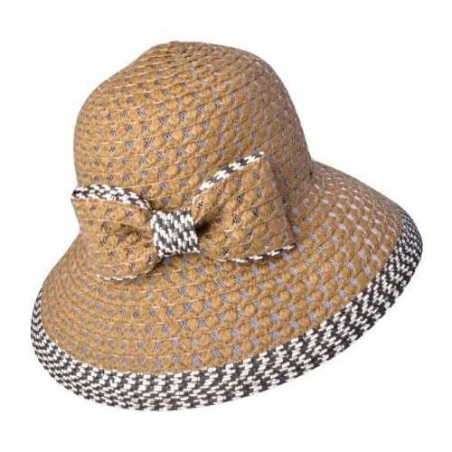 Fashion summer straw sun hat bow-tie handmade hat for women