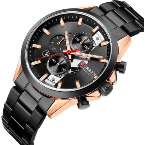 Mens Watches Top Brand Luxury Chronograph Sports Watch For Men Curren Stainless Steel Band Man Business Quartz Wristwatch reloj