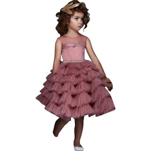 Fancy little girls dresses kids puffy dresses for girls vestido de fiesta nina short party dress for girls robe fille enfant