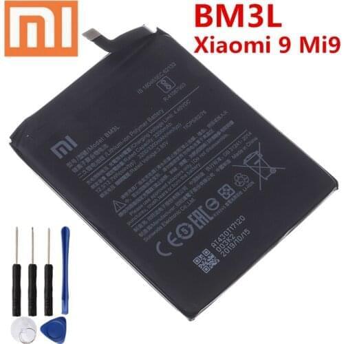 Xiao mi 100% Orginal BM3L 3300mAh Battery For Xiaomi 9 Mi9 M9 Mi 9 BM3L High Quality Phone Replacement Batteries