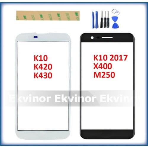 Front Panel Glass For LG K10 LTE K420N K430 K430DS F670 K10 2017 X400 M250N Touch Screen Digitizer LCD Display Outer Glass