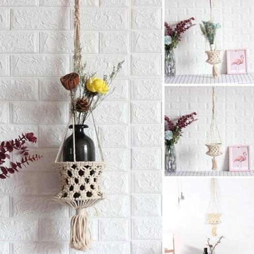 Handmade Garden Plant Hangers Rope Hanging Planter Woven Hanging Planter Basket Decorative Flower Pot Holder For Home Decor