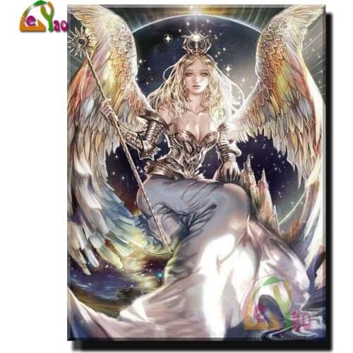 Full Square round Fantasy art,Legend of the cryptids Art Angle,5d Diamond painting Diamond embroidery Cross stitch Home Decor