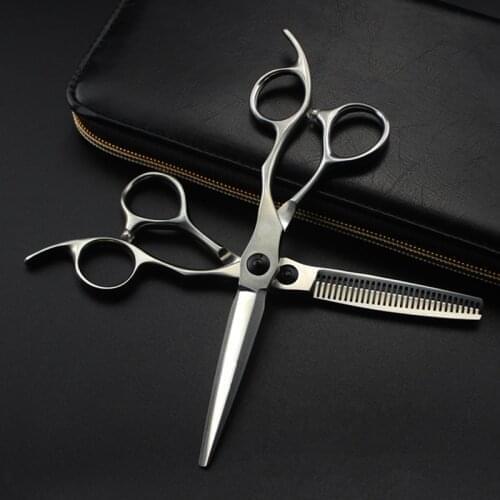 Professional Japan 440c steel 6 '' Matte hair scissors make up haircut thinning barber hair cutting shears Hairdresser scissors