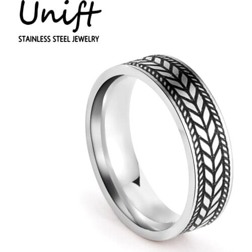Unift Simple Knot Mens Ring Metal Stainless Steel Chunky Finger Rings Charm Rotable Simple Casual Jewelry Wedding Party Gifts