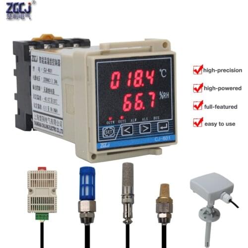 RS485 communication -40~120℃ Digital Temperature Humidity Meter Thermostat Dual Display Thermometer Hygrometer Controller