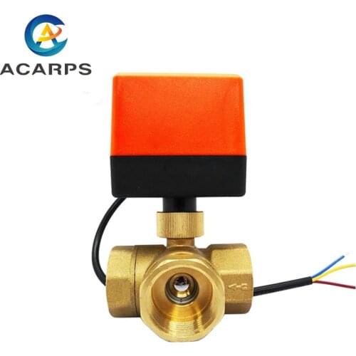 1/2“ 3/4” 1“ 3 Way Motorized Ball Valve Electric Ball valve Brass Ball Valve Three Line Two Way Control