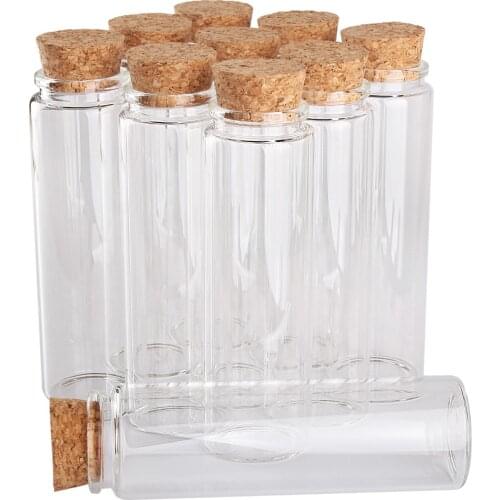 12 pieces 200ml 47*150*32mm Glass Bottles with Cork Stopper Spice Bottle Jars Vials Glass Container Wedding Farours Crafts