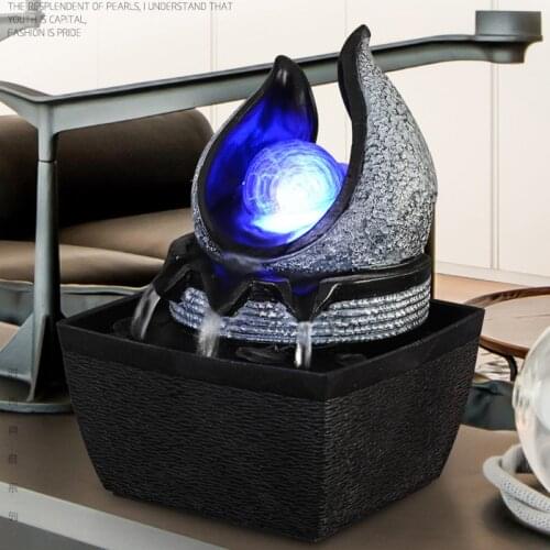 Home Perfect Tabletop Decoration Spring Water Sound Waterfall Fountain Water Landscape Company Wealth Feng Shui Ornaments