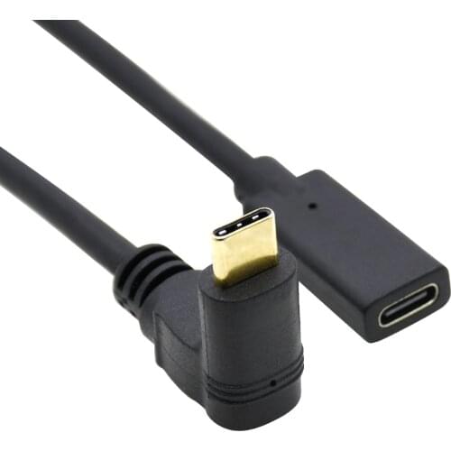 USB C Extension cable USB 3.1 type-c male to female extension cable 90 degree angle gold plated connector for laptop cellphone