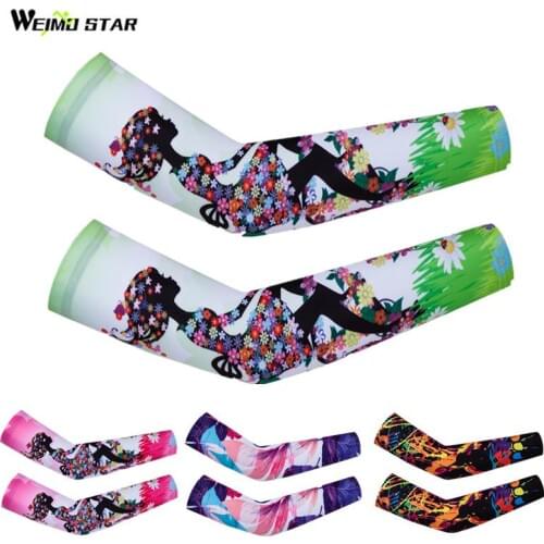 Weimostar Cycling Arm Warmers Women Sun Protection Cycling Sleeve Cover Mountain Bike Compression Sleeve Golf Arm Protector