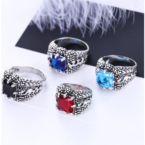 Domineering Dragon Claw Zircon Party Ring Motorcycle Party Men Womens Punk Gems Ring Vintage Ring Jewelry