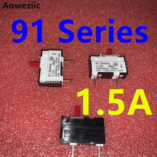 2Pcs 91 Series 1.5A 125V/250VAC 50VDC KUOYUH Overcurrent protector short circuit overload switch fuse Protection switch