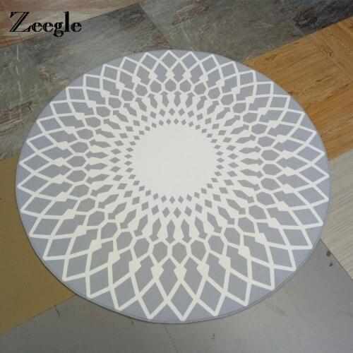 Zeegle Nodric Style Floor Mat Round Carpet For Living Room Kids Room Mat Welcome Doormat Anti-Slip Computer Chair Area Rug