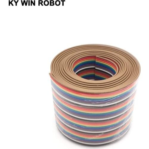 1m 1.27mm Spacing Pitch 40 WAY 40 Pin Flat Color Rainbow Ribbon Cable Wire Stranded Conductor For PCB DIY 40P