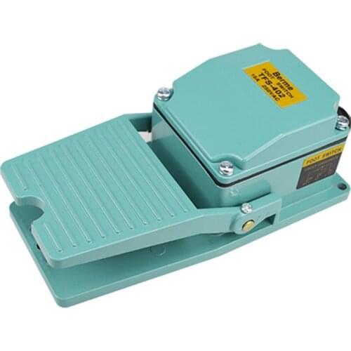 1 PCS AC 250V 15A 1NO 1NC Momentary Treadle Pedal Foot Switch w Cable Gland TFS-402 Green