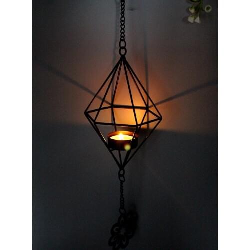 1PC European High Quality Geometry Simple Style Metal Glass Candle Holder Metal Lantern Home Decor Gift Metal Artcraft MK 009