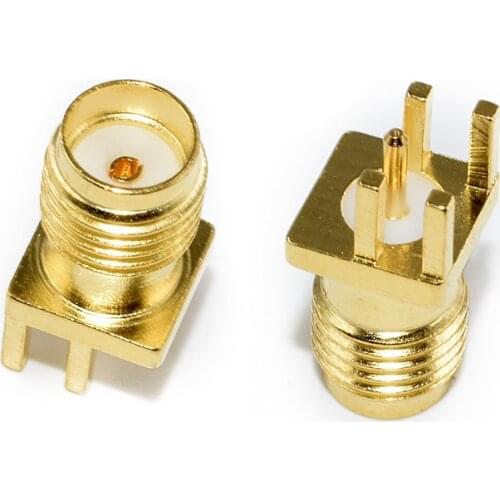 100pcs SMA Female Jack Solder Edge PCB Mount Straight RF Connector 1.6mm Pitch SMA-KE