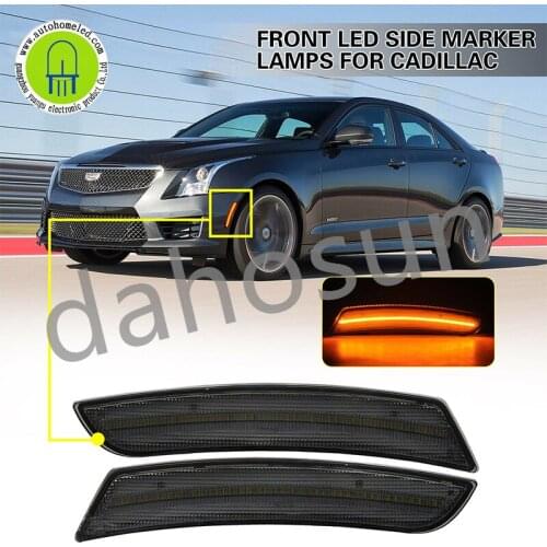 2Pcs Dahosun LED Front Fender Side Marker Compatible for Cadillac ATS CTS 2015-2019 Error Free Turn Signal Light