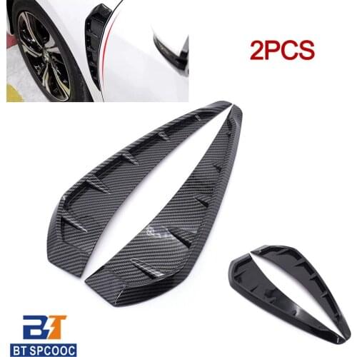 2PCS Carbon Fiber Look Car Fender Vent Front Side Vent Fender Cover Trim Auto Exterior Decoration Fit for Honda Civic 2016-2018