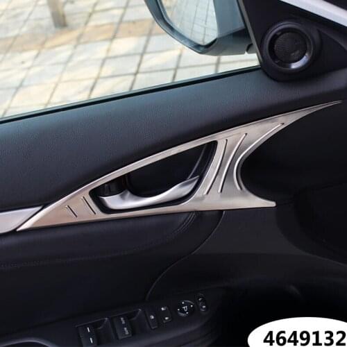 2016 2017 Stainless steel car styling Accessories For Honda Civic 10th -Car inner door Bowl protector frame Cover trim