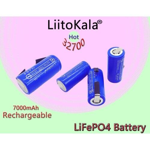 2021 LiitoKala 32700 lifepo4 battery 7000mAh capacity 55A Lii-70A high power + nickel sheet toy car remote control aircraft