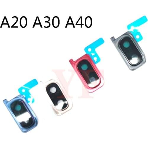 5pcs For Samsung Galaxy A10 M10 A20 A30 A40 Back Rear Camera Lens Glass Cover Ring with Adhesive Glue