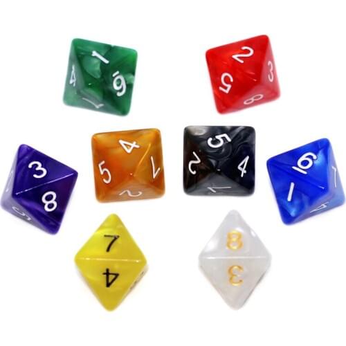 8 Colors 8 PCS Multicolor Dice Digital Dice Puzzle Game
