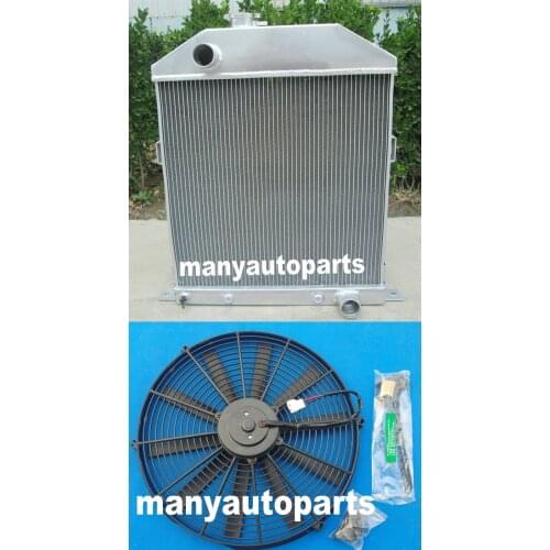 Aluminum For Ford/Mercury Cars w/Chevy Engine 1942-1948 1945 1946 Radiator + FAN