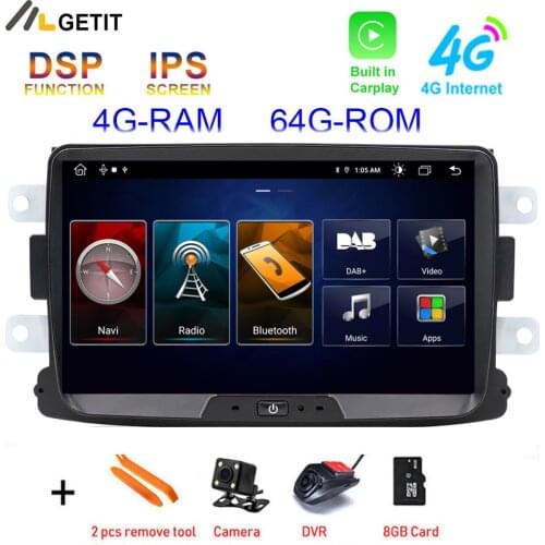 IPS DSP 64GB Android 10 CAR GPS Stereo Radio player Multimedia Carplay for Dacia Sandero Duster Renault Captur Lada Xray 2 Logan