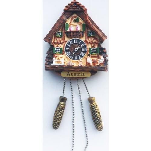 Austrian creative wooden house cuckoo clock three-dimensional hand-painted travel souvenir decoration craft refrigerator magnet