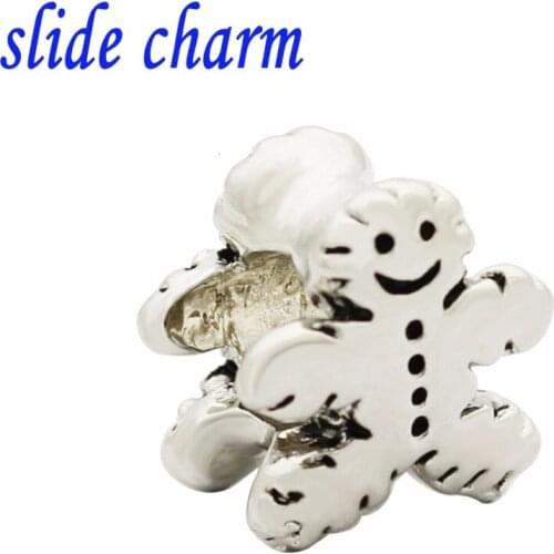 Free shipping Europe and the new listing of fashion simple black and white Christmas snowman amulet fit Pandora bracelet