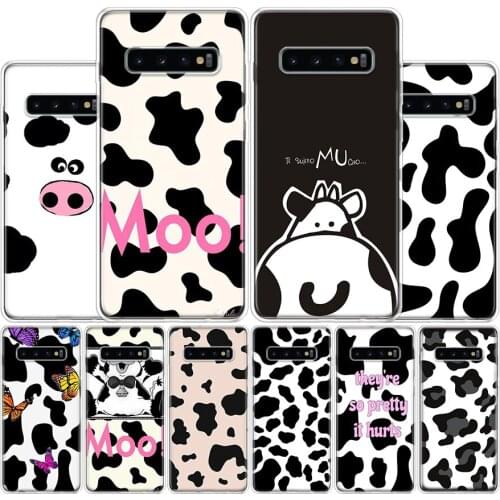 Cow Pattern Black White Cover Phone Case For Samsung Galaxy S10 S20 Ultra Note 10 9 8 S9 S8 Plus Pro Lite S7 S6 J4 J6 J8 + Coque