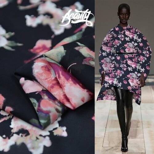 Floral print 100% silk crepe georgette fabric 16momme and 135cm width flower design,SCG594