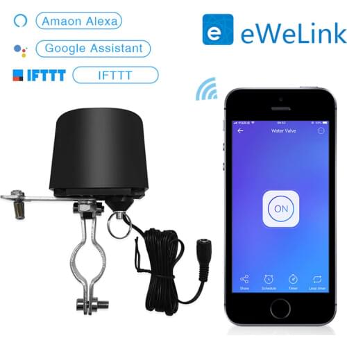 EWeLink Smart WiFi Water Gas Valve Home Sensor Shutoff Voice/APP Remote Control for Alexa Google Assistant DIY Home Automation