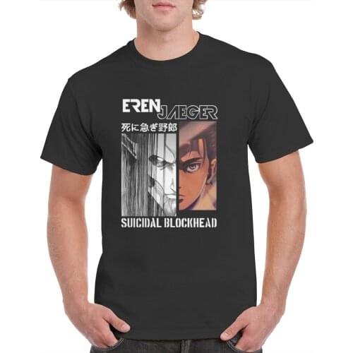 Eren Jaeger Attack On Titan t shirt Cotton Harajuku Japanese Anime Levi Ackerman Top Shingenki No Kyojin SNK graphic Oversized