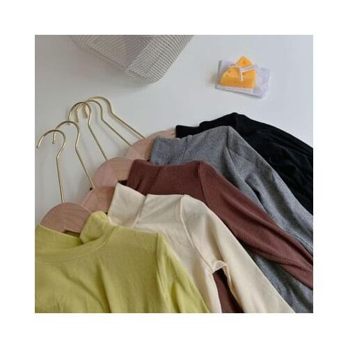 Girls Long-sleeved T-shirt 2020 New Autumn Korean Childrens Clothing Tees Kids Girls Turtleneck Bottoming T Shirt Baby Clothes