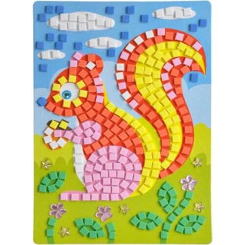 12 Styles Can Be Choose Lot 3D Mosaics Puzzle Creative Sticker Game Animals Transport Arts Craft for Kids Educational Toy