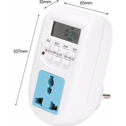 1pc 220V EU Plug Smart Digital Timer Energy Saving Timer Programmable Electronic Timer Socket Switch For Home For Enterprise