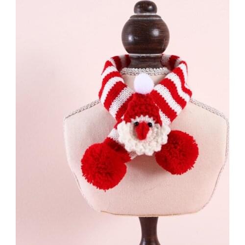 Exquisite Good-looking Pet Dogs Kitten Knitted Muffler Woolen Yarn Puppy Bib Scarf Bright Color for Holiday
