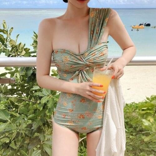 Swimwear Women One Piece Teenage Swimsuit Womens Bathing Suits Woman Single Breasts Push Up Sexy Printed Polyester Print