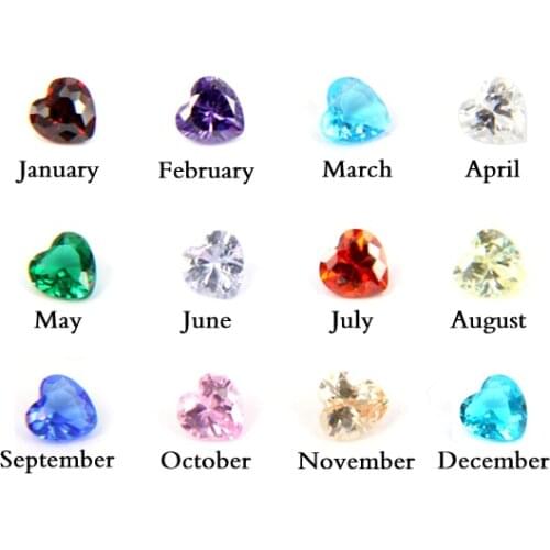 Hot Sale 4mm Heart zircon Crystal Birthstone Floating Charms for Memory Photo Locket 1200pcs/lot each color 100pcs